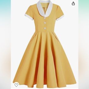 1950s/waitress/sock hop yellow dress